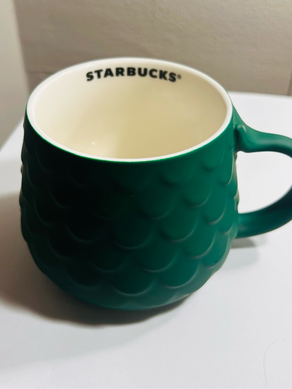 Starbucks 2025 Green Mermaid Scale Scallop Textured Mug 14 oz
